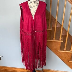 Red Fringe Vest